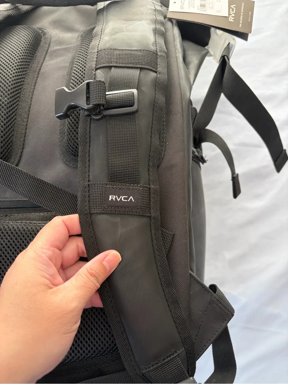 RVCA Zak Noyle Black Backpack III with Front Pockets NWT Bag Travel Camera